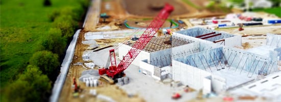 building construction site with crane